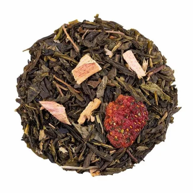 Tee Guten Morgen Lieblingstag – Grüntee mit Erdbeer-Rhabarber-Geschmack, aromatisiert, 100 g, Bake Affair, handveredelt in Österreich