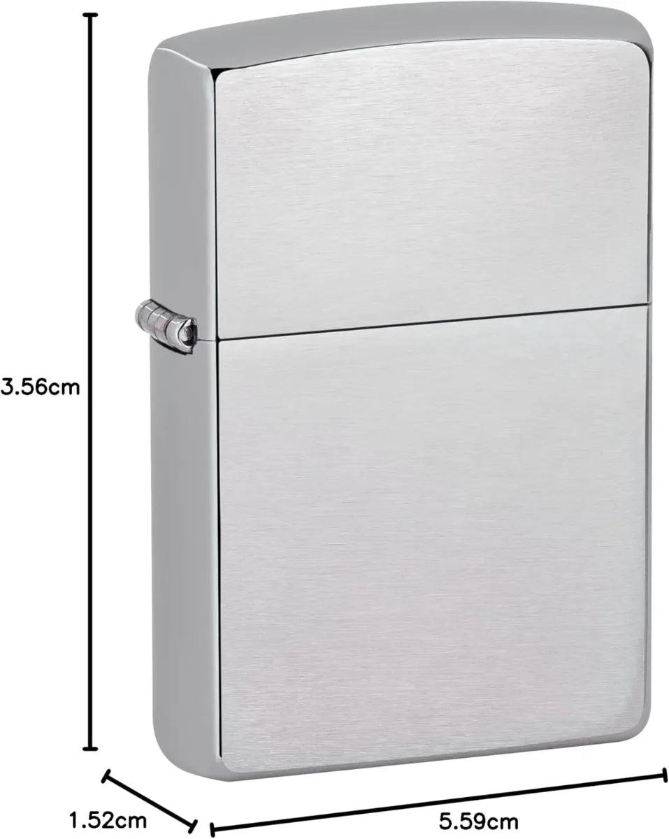 Zippo Sturmfeuerzeug mit Wunschgravur | Satin Silber inkl. Original Zippo Verpackung