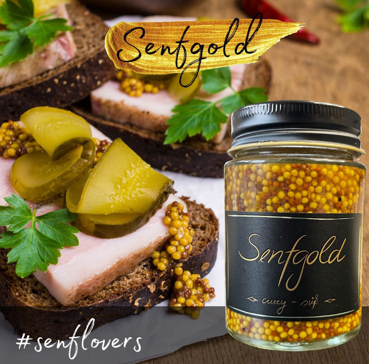 Senfgold Curry – Handgemachter, fermentierter Currysenf aus Vorarlberg, ideal zu Käse, Fleisch, Salaten und als Marinade, hergestellt mit natürlichen Zutaten wie Honig und Kurkuma