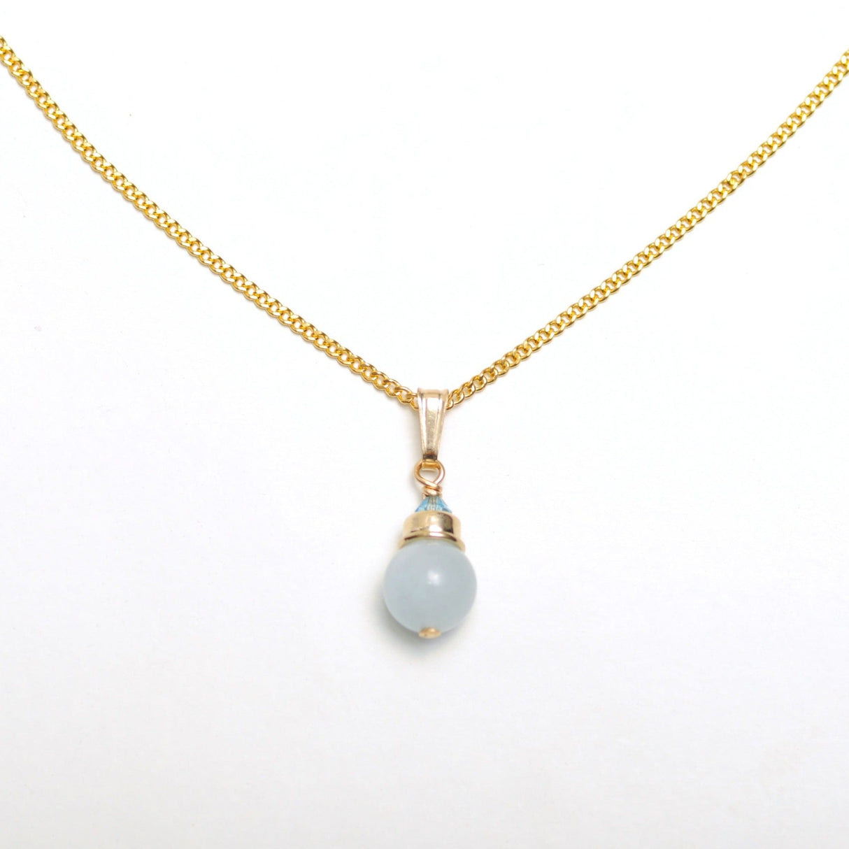 Steinhalskette Aquamarin | Edelsteine & 14K Solidvergoldung Schmuck Necklessary oesterreich handgemachte geschenke in wien