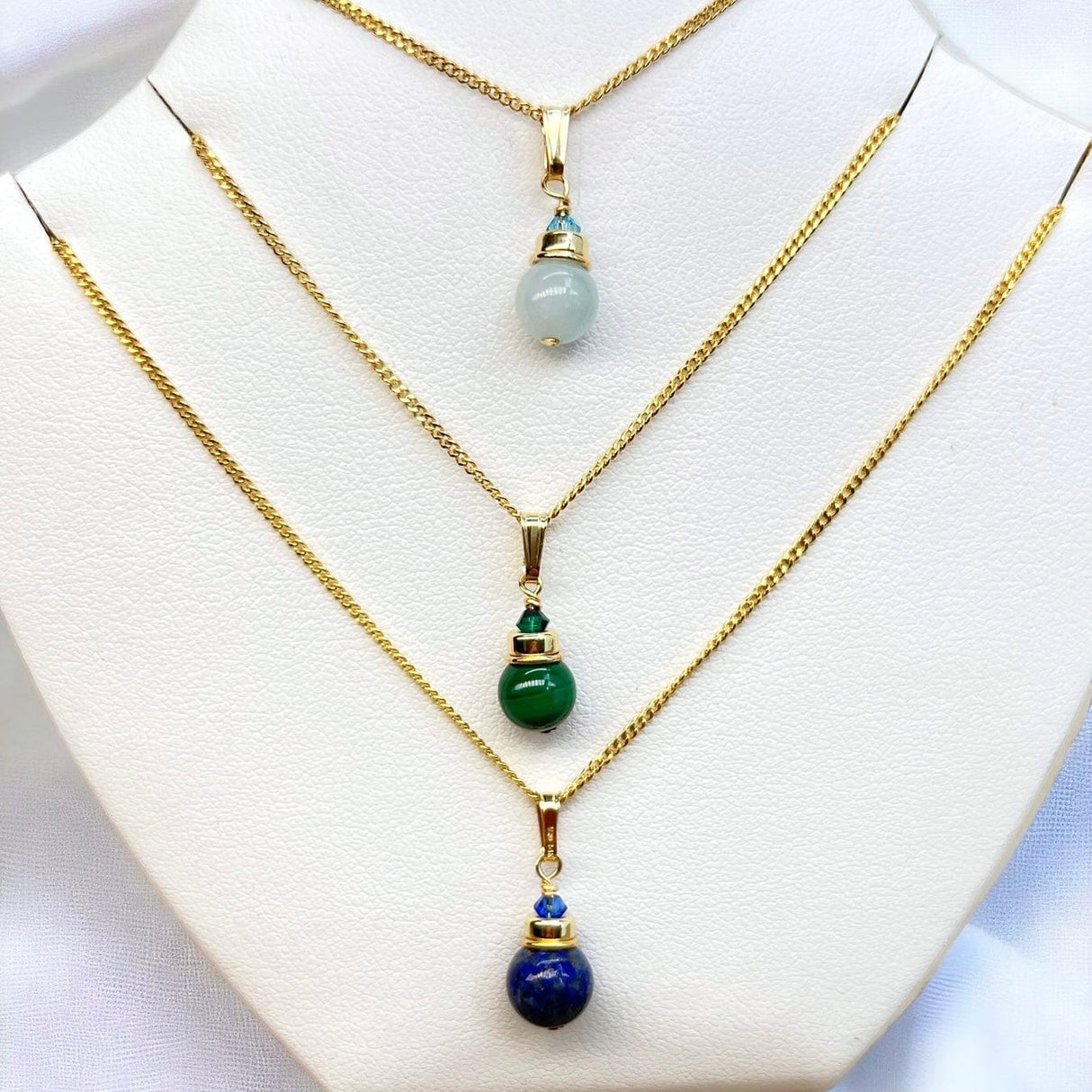 Steinhalskette Aquamarin | Edelsteine & 14K Solidvergoldung Schmuck Necklessary oesterreich handgemachte geschenke in wien