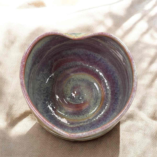 Keramik Herztasse glasiert oben