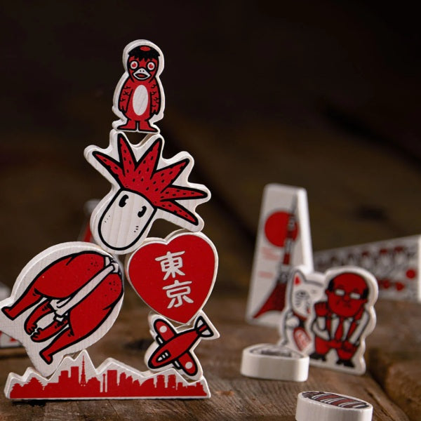 Little Tokyo Stapelspiel – Massivholz Figuren im Japan Design
