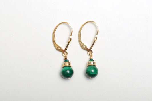 Brisuren Ohrringe Malachit | Edelsteine & 14K Solidvergoldung Schmuck Necklessary oesterreich handgemachte geschenke in wien