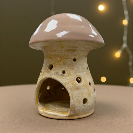 Pilzform Windlicht Steinzeug – dekoratives Lichtobjekt