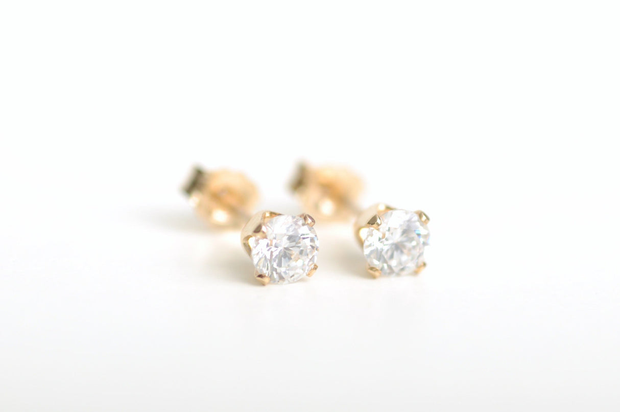 Ohrstecker Zirkon 4mm | Edelsteine & 14K Solidvergoldung Schmuck Necklessary oesterreich handgemachte geschenke in wien