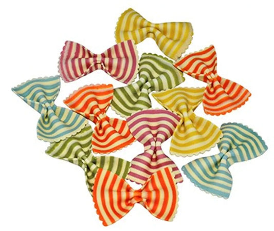 Bunte Farfalle Estive Pasta in einer Tüte, aus Hartweizen handgemacht.