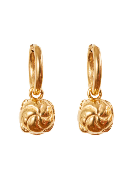 Leberkässemmel Hoops von Calior Jewelry – Wiener Statement-Ohrringe, Edelstahl mit 18K-Goldbeschichtung, wasserfester Schmuck