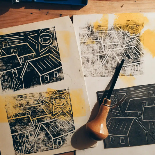 Custom Made Portrait Linolschnitt von Ivo Lederer – handgemachtes Kunstwerk nach deinem Foto, in A3/A4/A5, individuell gefertigt