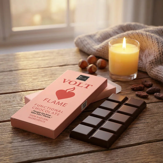 Zartbitterschokolade von Ritonka mit Maca, Ginseng und Chili.