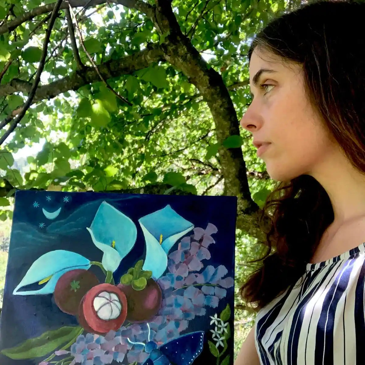 Original-Illustration von Book Fairy Art auf alter Buchseite mit Passepartout und optionalem Nussrahmen – nachhaltige Kunst aus Österreich