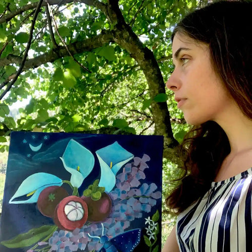 Original-Illustration von Book Fairy Art auf alter Buchseite mit Passepartout und optionalem Nussrahmen – nachhaltige Kunst aus Österreich