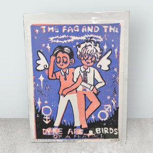 Original A3 Linoldruck von BoyBurning | Kunst in Zeichen der Toleranz LGTBQ Prints BoyBurning oesterreich handgemachte geschenke in wien