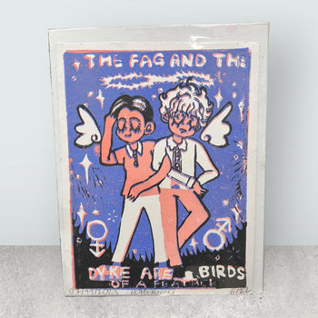 Original A3 Linoldruck von BoyBurning | Kunst in Zeichen der Toleranz LGTBQ Prints BoyBurning oesterreich handgemachte geschenke in wien