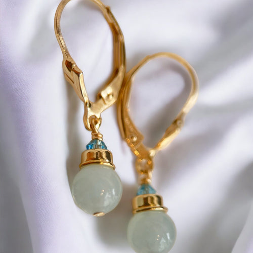 Brisuren Ohrringe Aquamarin | Edelsteine & 14K Solidvergoldung Schmuck Necklessary oesterreich handgemachte geschenke in wien