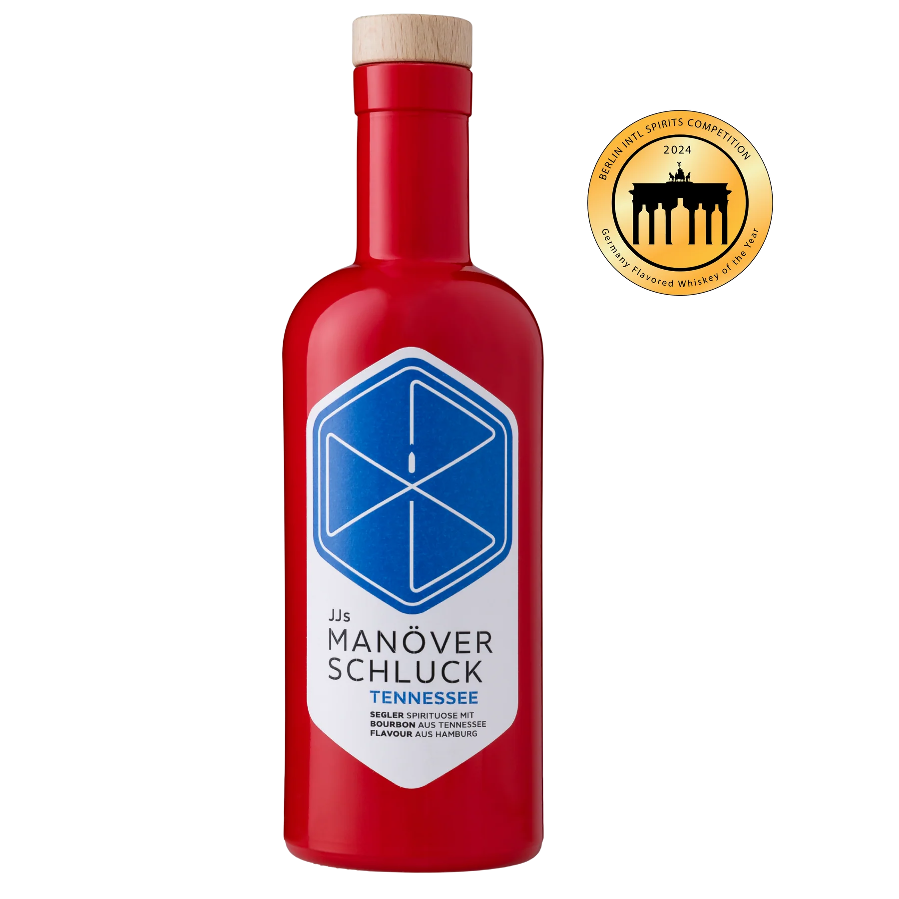 JJs Manöverschluck Tennessee – Bourbon-Spirituose mit Kokos, rote Flasche im maritimen Design, 500 ml bei Dreizack Wien