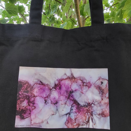 Schwarzer EinkaufsShopper | Nachhaltig mit Naturdruck von EcoPrint