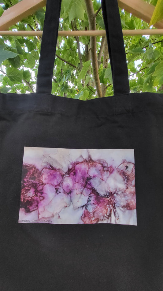Schwarzer EinkaufsShopper | Nachhaltig mit Naturdruck von EcoPrint
