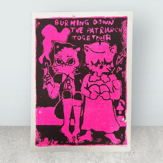 Original A4 Linoldruck von BoyBurning | Kunst in Zeichen der Toleranz LGTBQ Prints BoyBurning oesterreich handgemachte geschenke in wien