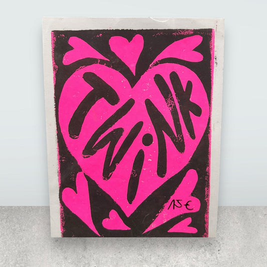 Original A4 Linoldruck von BoyBurning | Kunst in Zeichen der Toleranz LGTBQ Prints BoyBurning oesterreich handgemachte geschenke in wien