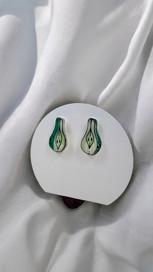 Birnen Ohrstecker | Handbemalter Acrylglas Schmuck