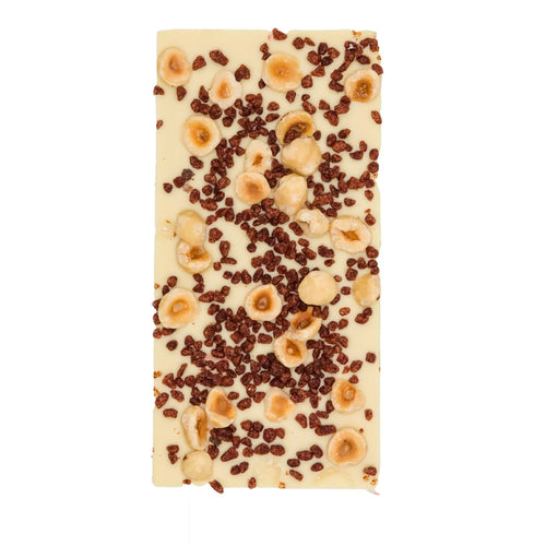 Schokoriegel Haselnuss & Zimt – handgemachte weiße Schokolade mit Haselnüssen & Zimt, 100 g, Love In A Box Chocolatier