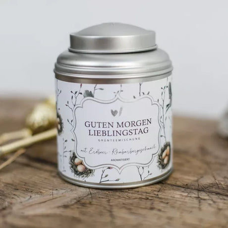 Tee Guten Morgen Lieblingstag – Grüntee mit Erdbeer-Rhabarber-Geschmack, aromatisiert, 100 g, Bake Affair, handveredelt in Österreich