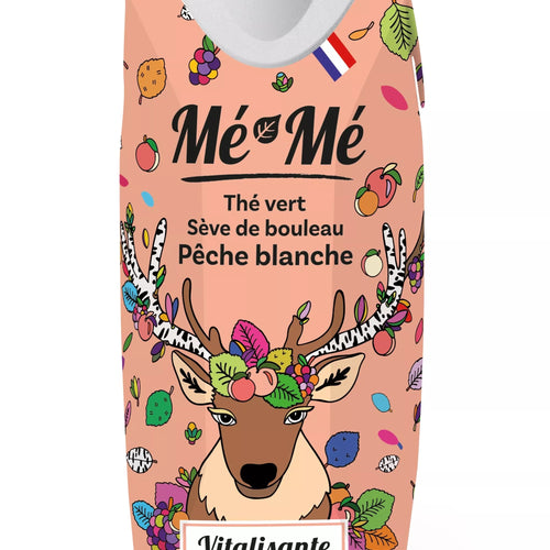 Mé-Mé Vitalisante Bio-Eistee | Matcha-Grüntee mit weißem Pfirsich & Birkensaft – 330 ml nachhaltige Verpackung Frankreich