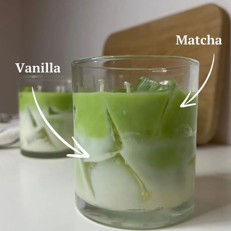 Iced Matcha Latte Candle | Handgemachte Duftkerze mit Vanille & Matcha aus Wien – Candle Me Crazy