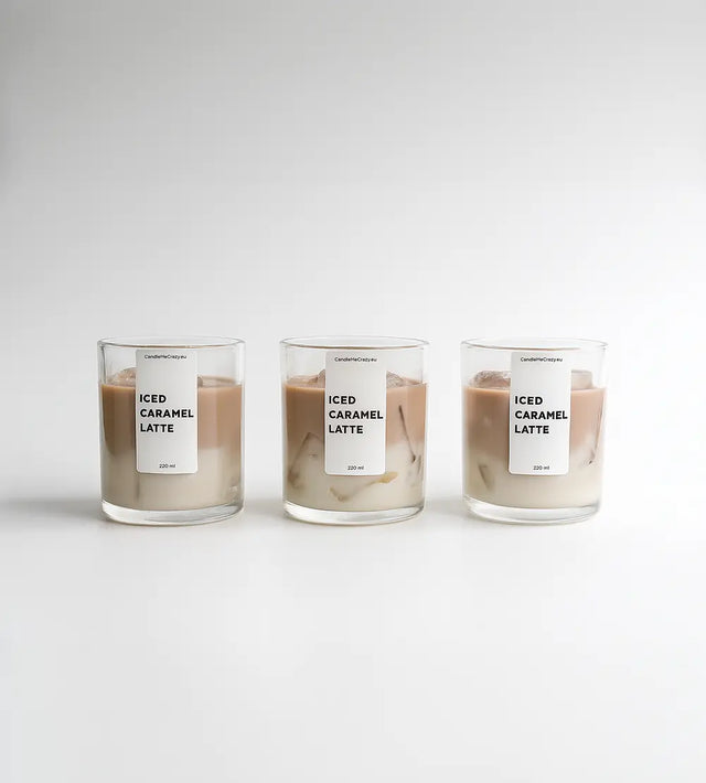 Iced Caramel Latte Candle von Candle Me Crazy – handgemachte Duftkerze mit Kaffee- & Karamell-Duft, 220 ml