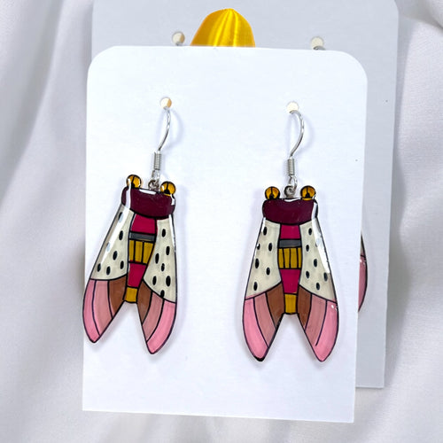 Zikaden Ohrringe | Handbemalter Acrylglas Schmuck