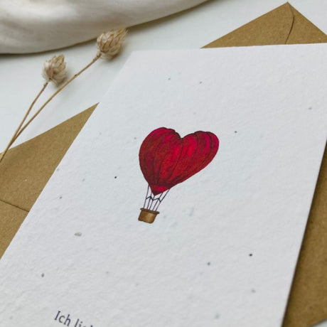 "Ich Liebe Dich" Saatpapier Grußkarten | Schenken, einpflanzen, beim wachsen zusehen