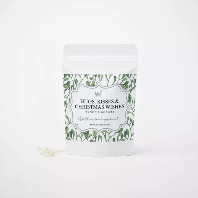 Tee Hugs, Kisses & Christmas Wishes – Früchtetee mit Apfelstreuselkuchen-Geschmack, 30 g, Weihnachtsgeschenk von Bake Affair, handveredelt in Österreich