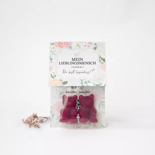 Teebärli Mein Lieblingsmensch – Holunder-Rhabarber Geschmack, 10 g, süßes Geschenk von Bake Affair, handverpackt in Österreich