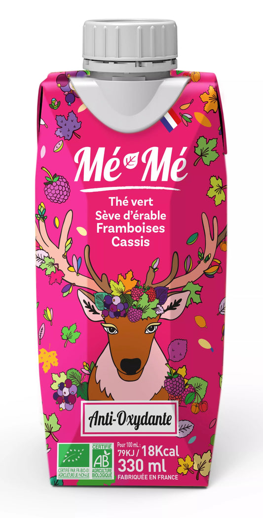 Mé-Mé Anti-Oxidant Bio-Eistee | Matcha-Grüntee mit Ahornsaft & roten Früchten – 330 ml nachhaltige Verpackung Frankreich