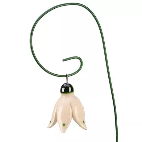 Keramik Schneeglöckchen hängend – handgemachte Deko-Blume aus Keramik, 30 cm