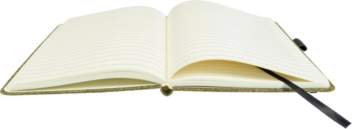 Notizbuch A5 Kork mit Gravur – nachhaltiges Hardcover mit Stiftschlaufe & 192 Seiten, personalisierbar, Dreizack Wien