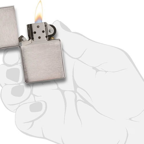Zippo Sturmfeuerzeug mit Wunschgravur | Chrom gebürstet inkl. Original Zippo Verpackung