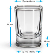 Quadratisches 4cl-Schnapsglas mit Gravur – klares EU-Qualitätsglas, spülmaschinenfest & personalisierbar für Gastronomie oder Events