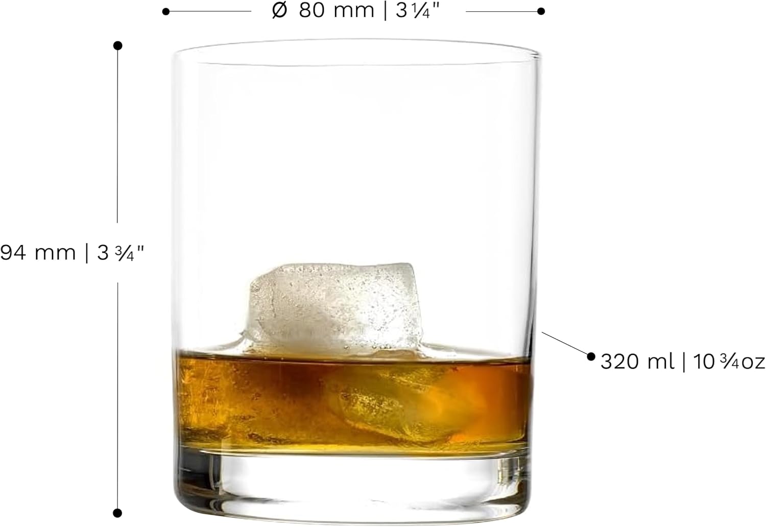 Whiskey Glas inkl. Wunschgravur | Hochwertiges Kristallglas, 320ml