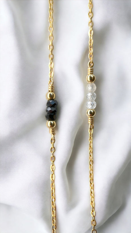 Feine Armkette Zirkon  | Edelsteine & 14K Solidvergoldung Schmuck Necklessary oesterreich handgemachte geschenke in wien