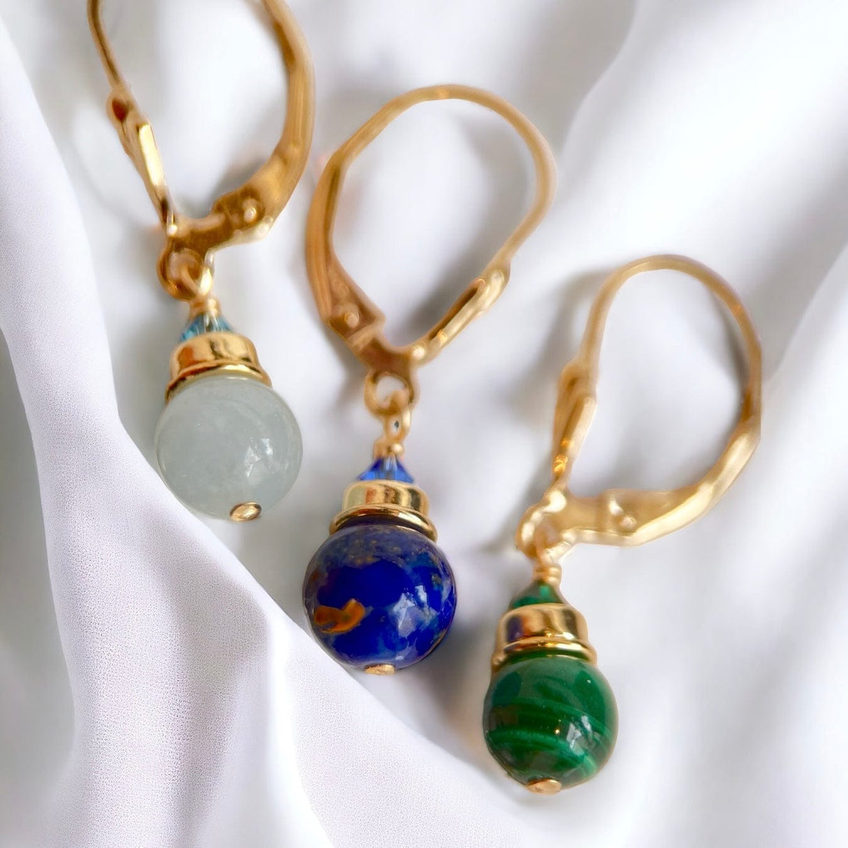 Brisuren Ohrringe Aquamarin | Edelsteine & 14K Solidvergoldung Schmuck Necklessary oesterreich handgemachte geschenke in wien