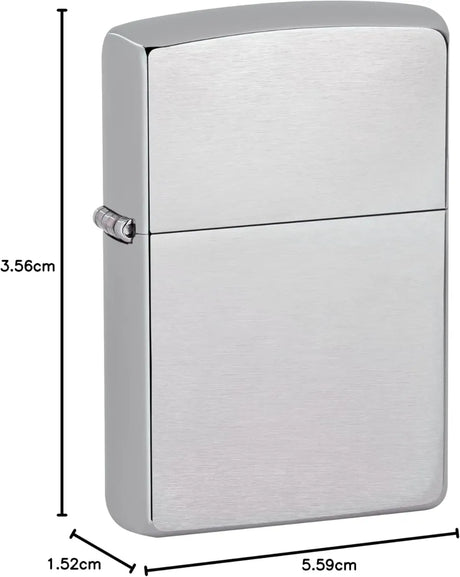 Zippo Sturmfeuerzeug mit Wunschgravur | Satin Silber inkl. Original Zippo Verpackung