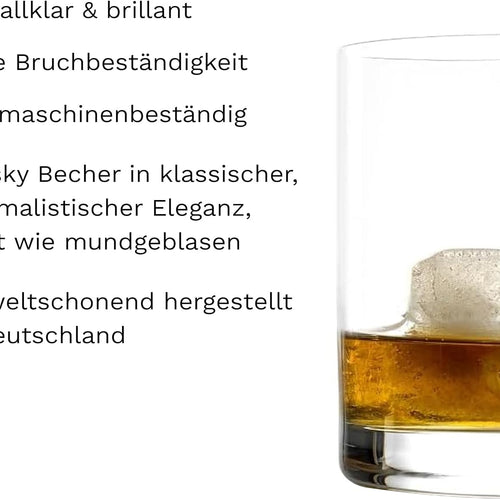 Whiskey Glas inkl. Wunschgravur | Hochwertiges Kristallglas, 320ml