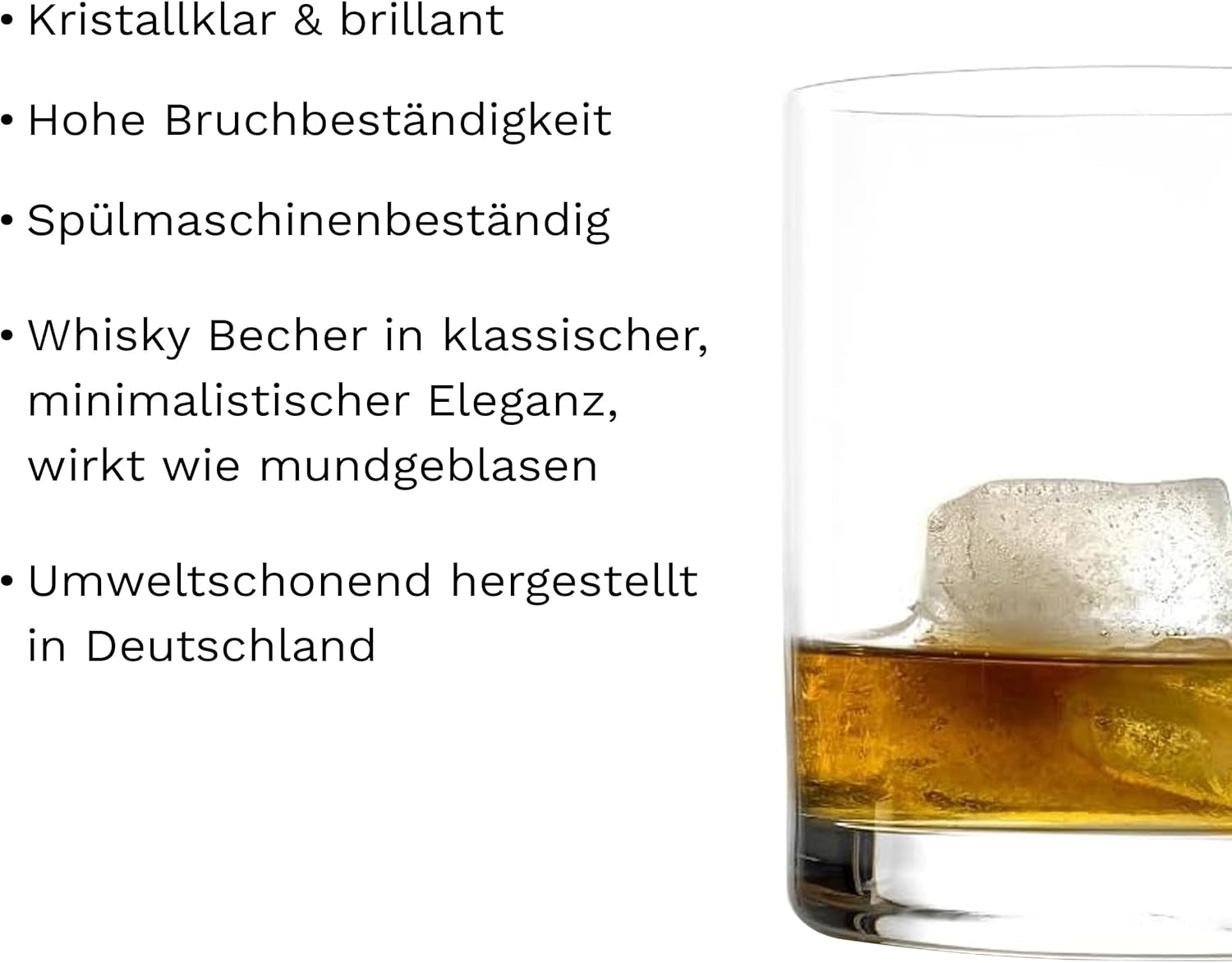 Whiskey Glas inkl. Wunschgravur | Hochwertiges Kristallglas, 320ml
