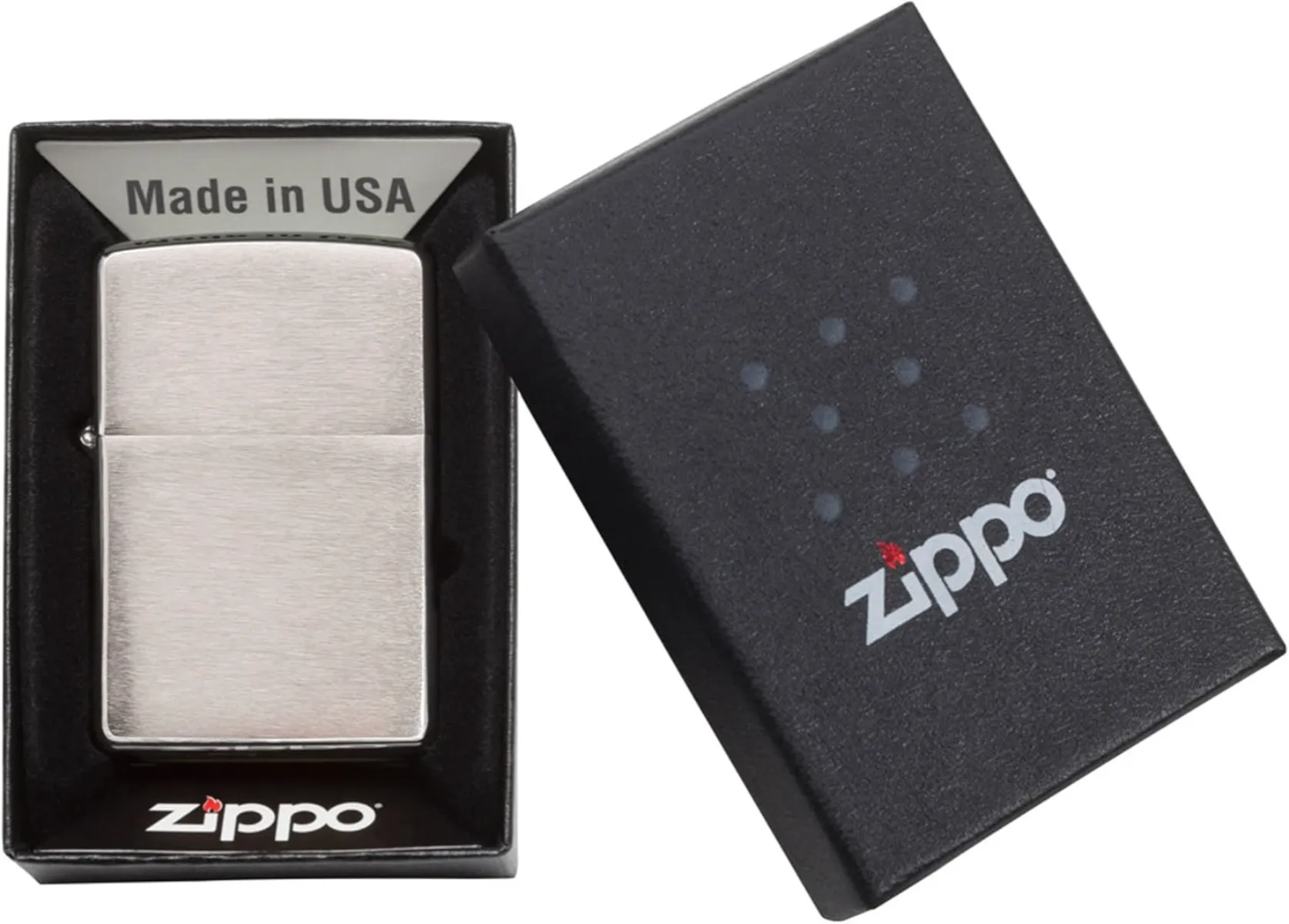 Zippo Sturmfeuerzeug mit Wunschgravur | Chrom gebürstet inkl. Original Zippo Verpackung