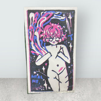 Original 15.5x27cm Linoldruck von BoyBurning | Kunst in Zeichen der Toleranz LGTBQ Prints BoyBurning oesterreich handgemachte geschenke in wien