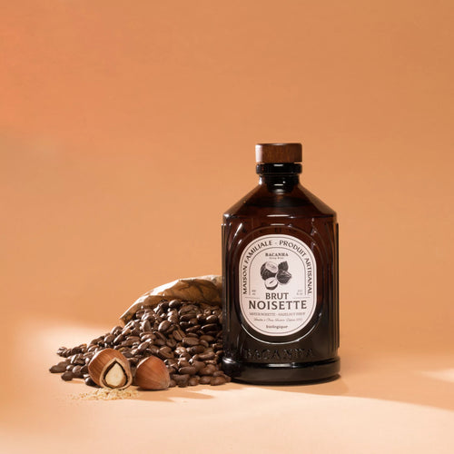 Bio Haselnuss Sirup – Sirop Brut Noisette von Bacanha, 400 ml, handgefertigter Bio-Sirup aus Frankreich, ideal für Kaffee & Desserts
