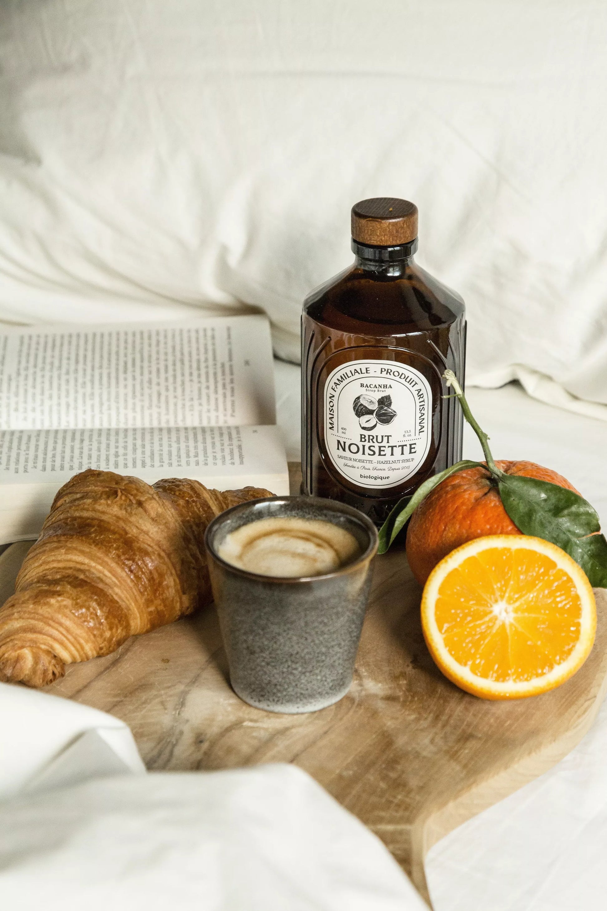 Bio Haselnuss Sirup – Sirop Brut Noisette von Bacanha, 400 ml, handgefertigter Bio-Sirup aus Frankreich, ideal für Kaffee & Desserts