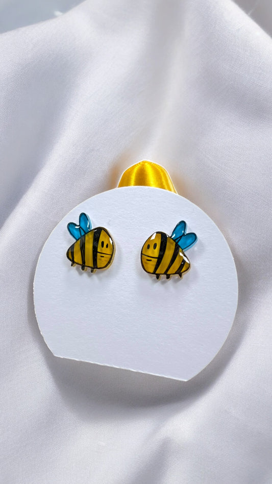 Bienen Ohrstecker | Handbemalter Acrylglas Schmuck